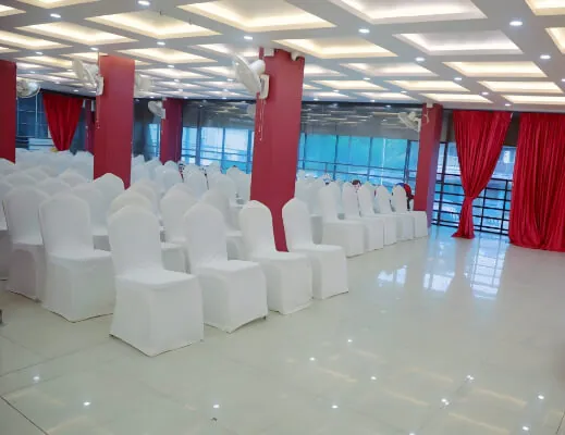 Hotel CAPS Events Hall interior prepared for a gathering