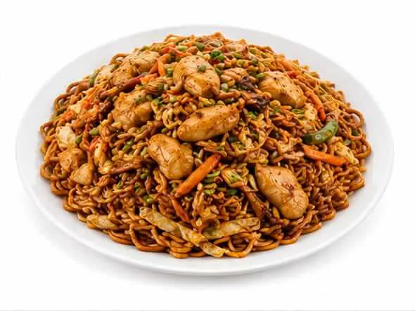 Chicken Noodles wok tossed generously mixed shredded