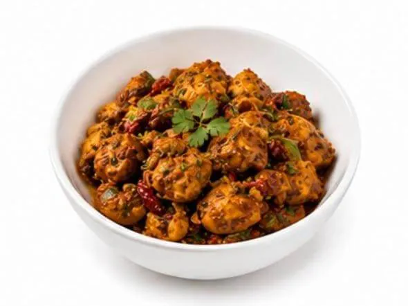 Chicken Kondattam crispy fried fiery red chili sauce