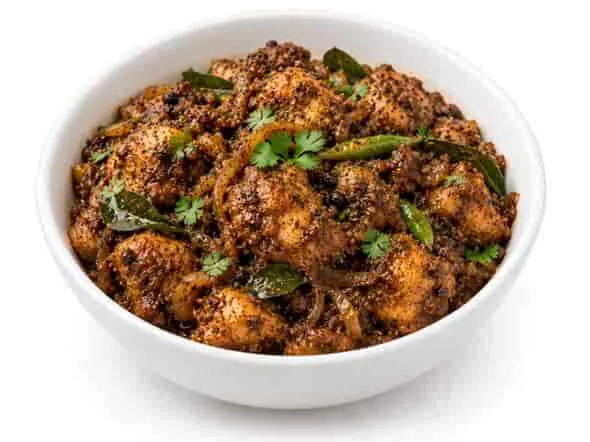 Pepper Chicken Masala thick flavour packed coating tender crushed