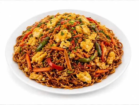 Schezwan Egg Noodles fiery intertwined scrambled robust flavour